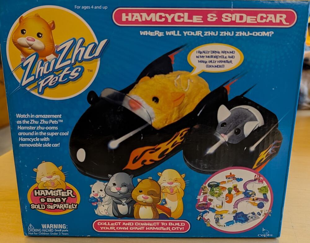 ☀️NWT Zhu Zhu Pets Hamcycle and Sidecar